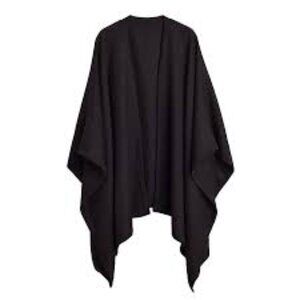 Cuyana Baby Alpaca Cape - Black - One Size